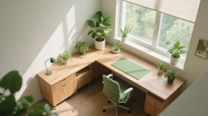 desk feng shui office layout with window