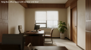 feng shui office layout with window and door